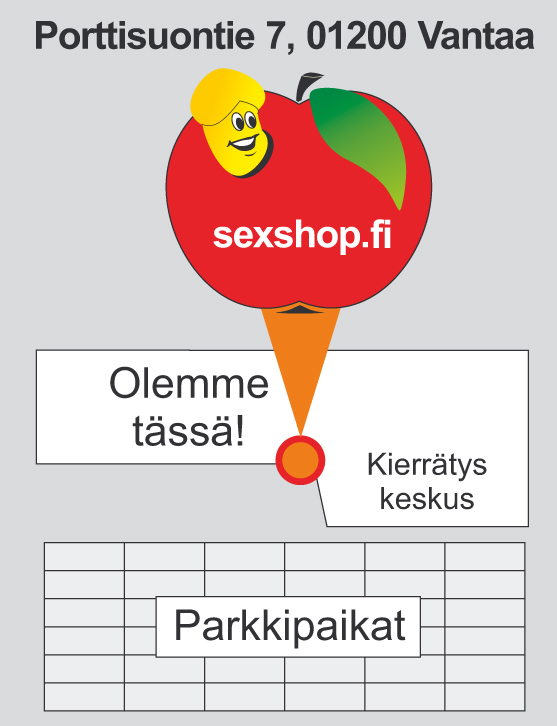 SexShop Finland kartta myymälään