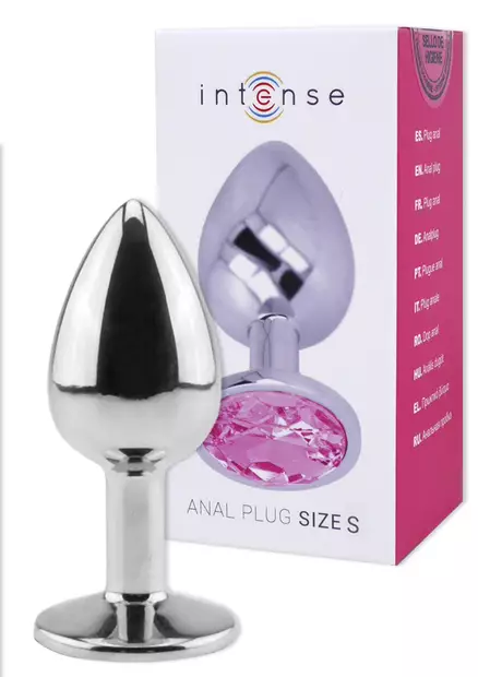 Pieni metallinen anustappi, jonka pohjassa kimaltelee pinkki timantti.=
 - Anustapit - 8435565938970 - 1