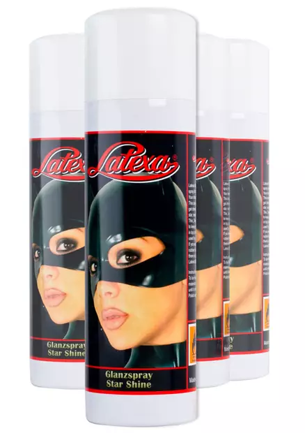 Lateksasujen kiillotussuihke valkoisessa pullossa. Latexan logo. - Lateksi Hoitoaineet - 151000 - 1