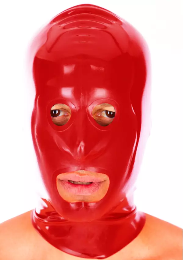 Lateksihuppu, jossa pienemm=C3=A4t py=C3=B6re=C3=A4t silm=C3=A4nrei=C3=
=A4t ja suuri suuaukko - Lateksi Huput ja Naamiot - 282000 - 1