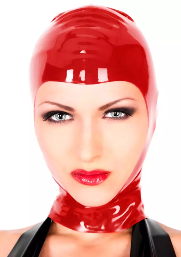 Latexa Punainen Kumihuppu - Lateksi Huput ja Naamiot - 400000 - 1