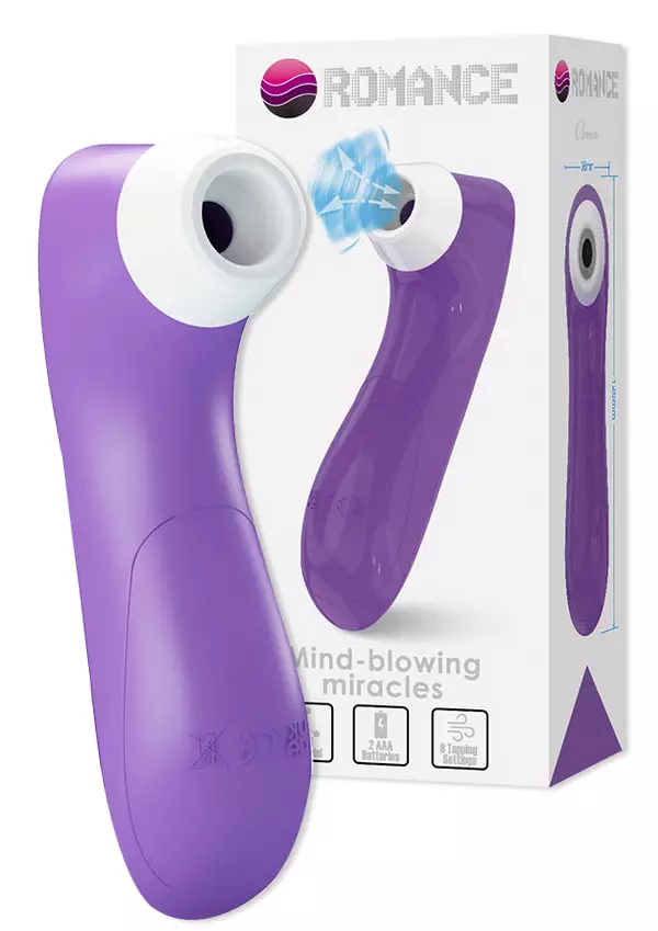 Imevä klitoriskiihotin. Lilaa kovamuovia ja valkoinen, muovinen suutin. - Paineaaltokiihottimet - 6937526503750 - 1