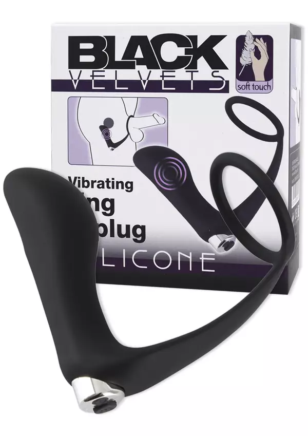 Black Velvet Vibrating Ring & Plug - Eturauhaskiihottimet - 4024144608560 - 1
