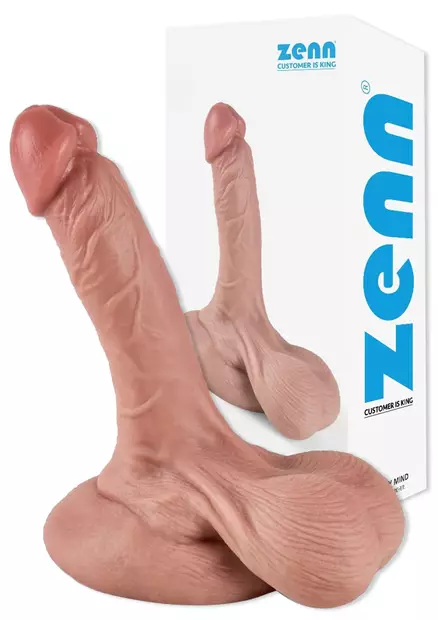 aitoa penistä muistuttava dildo, jossa roikkuvat kivekset - Dildot ja Tekopenikset - 8719497739981 - 1