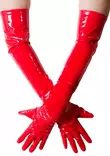 Pitkät, punaiset käsineet ylettyvät olkavarren puoleen väliin. - PVC Unisex Asusteet - L01121701 - 1