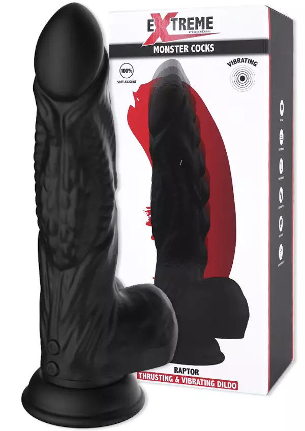 Fantasia dildo muistuttaa penistä. Kuvioitu pinta ja kivekset - Vibraattorit - 8713221846181 - 1