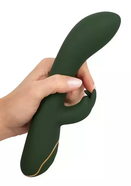 Vibraattori naisen kädessä. sormet taivuttavat pupun korvia. - Vibraattorit - 4024144489312 - 2