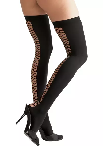 Cottelli Legwear Mustat Sukat - StayUp Sukat - L12782 - 1