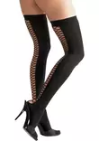 Cottelli Legwear Mustat Sukat - StayUp Sukat - L12782 - 1
