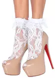 LegAvenue Valkoiset Nilkkasukat - StayUp Sukat - 714718004662 - 1