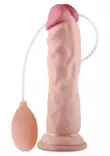 Ejakuloiva dildo, josta l=C3=A4htee letku pallopumppuun. - Dildot ja Tekopenikset - 6970260908962 - 3