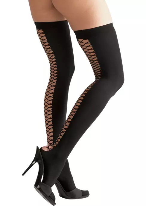 Cottelli Legwear Mustat Sukat - StayUp Sukat - L12782 - 1