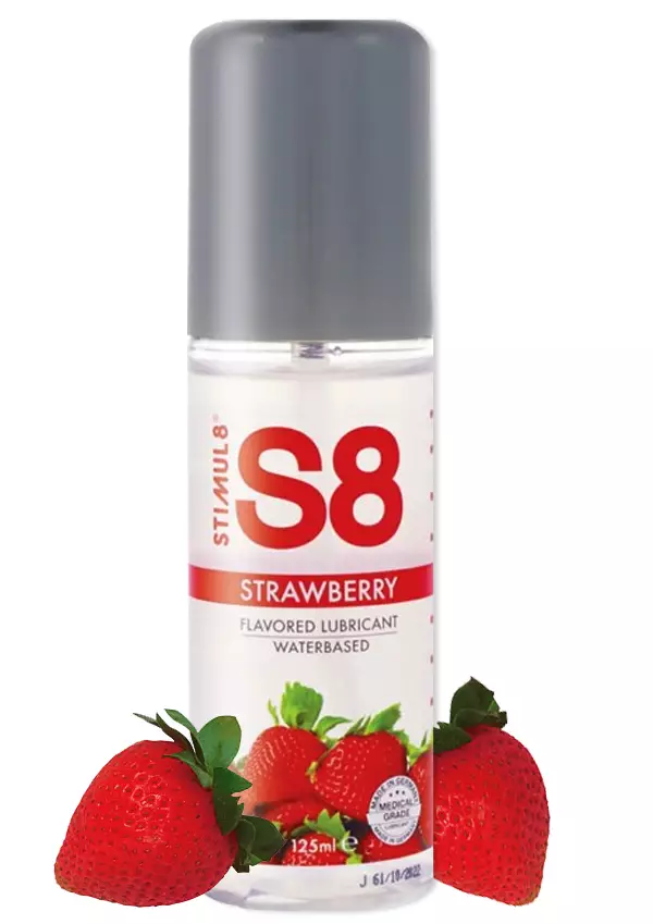 Stimul8 Liukuvoide Mansikka 125ml - Liukuvoiteet - 8713221819802 - 1