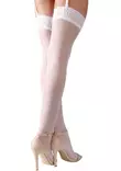 Cottelli Legwear Valkoiset Sukat - Sukat Sukkanauhoihin - L19913 - 2
