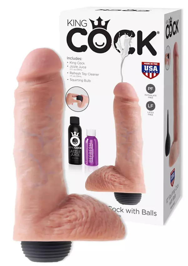 Aidonoloinen dildo, jonka pohjassa musta pallopumppu. - Dildot ja Tekopenikset - 603912355543 - 1