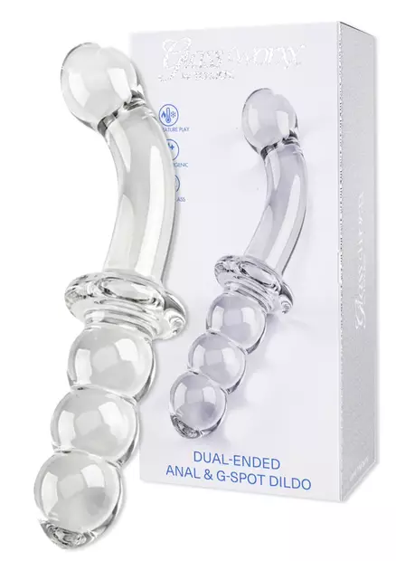 Lasidildo, jossa toisessa päässä helmet ja toisessa päässä pallomainen kärki - Dildot ja Tekopenikset - 8713221845344 - 1