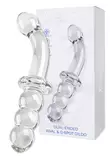 Lasidildo, jossa toisessa päässä helmet ja toisessa päässä pallomainen kärki - Dildot ja Tekopenikset - 8713221845344 - 1
