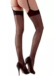 Cottelli Legwear Mustat Sukat - Sukat Sukkanauhoihin - L19064 - 2