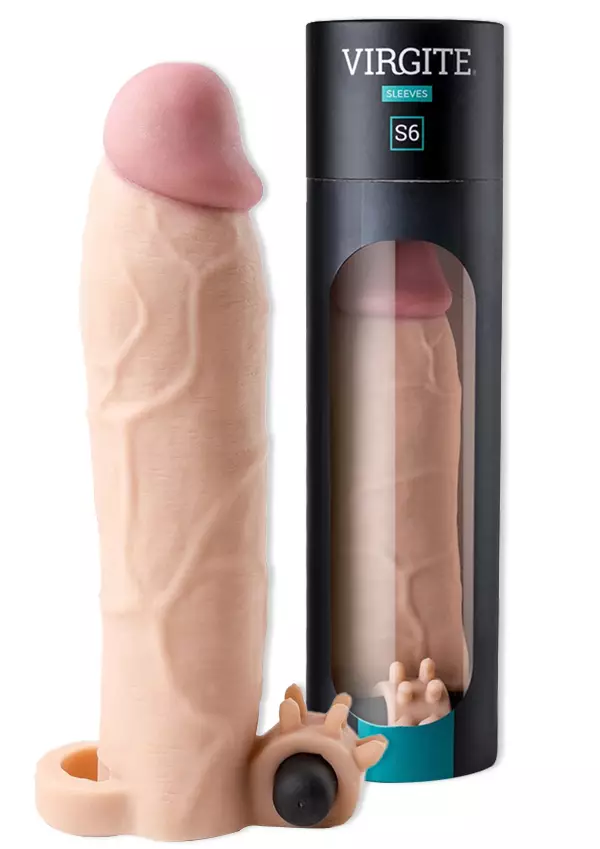 S6 Realistic Sleeve Penisjatko Vibralla - Penisjatkot, Holkit ja Potenssituet - 8436572920514 - 1