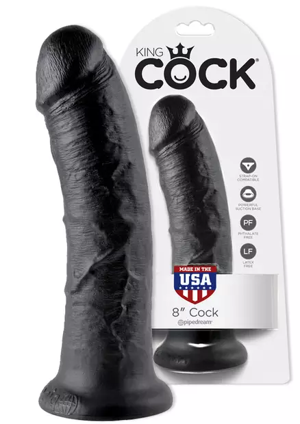 Iso, musta dildo ilman kiveksiä. Hieman kaareva muoto. - Dildot ja Tekopenikset - 603912349955 - 1