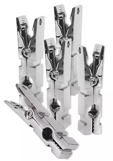 Viisi kappaletta metallisia pyykkipoikia.  - Nipistimet - 8720246448405 - 1