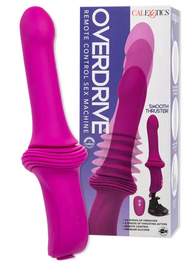 Pinkki vibraattori, jossa kahvan ja dildon välissä työntöliikkeen mahdollistava "haitari" - Vibraattorit - 716770103475 - 1