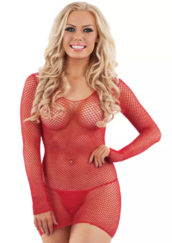 Classified Punainen Verkkomekko - Babydoll, Mekot ja Hameet - 6985 - 1