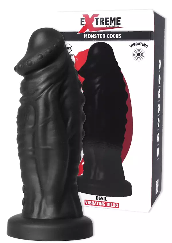 Musta, isokokoinen dildo. Voimakkaasti muotoiltu, ilman kiveksi=C3=A4 - Vibraattorit - 8713221836595 - 1