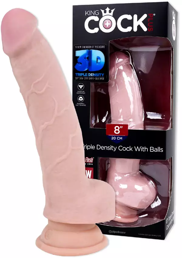 KingCock 3D Dildo 8" Kiveksillä - Dildot ja Tekopenikset - 603912762525 - 1