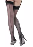 Cottelli Legwear Mustat Saumasukat - Sukat Sukkanauhoihin - L254031216 - 1