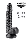 Musta, pitkä dildo. KIvekset ja pohjassa imukuppi. - Anustapit - 8720246441116 - 1