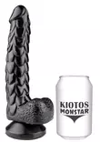 Dildon vieressä juomatölkki. Dildo on yli kaksi kertaa tölkin pituinen. - Anustapit - 8720246441116 - 2