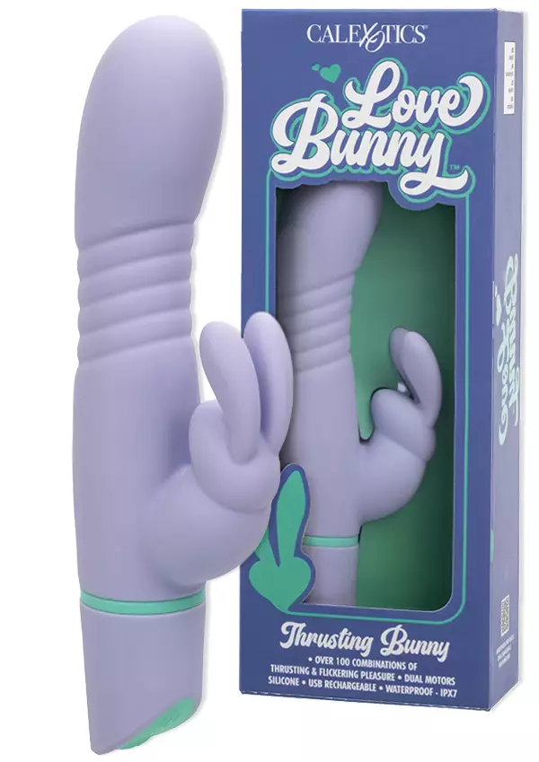 Rabbit vibraattori myyntipakkauksen edess=C3=A4. vibraattorin k=C3=A4r=
ki hieman kaareva ja klitoriskiihotin pupun mallinen.Naisellinen v=C3=A4=
ritys lilaa ja vihre=C3=A4=C3=A4 - Vibraattorit - 716770106636 - 1