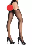Cottelli Legwear Mustat Avosukkahousut - Sukkahousut - L1507 - 1