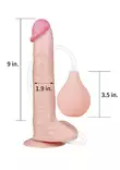Ejakuloiva dildo sivulta. Kivekset, imukuppi ja pumpun letku l=C3=A4ht=
ee kivesten alta. - Dildot ja Tekopenikset - 6970260909327 - 3