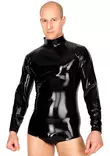 Miehell=C3=A4 lateksinen body, jossa pitk=C3=A4t hihat ja pystykaulus.=
 - Lateksi Catsuitit ja Bodyt - LA1197 - 1