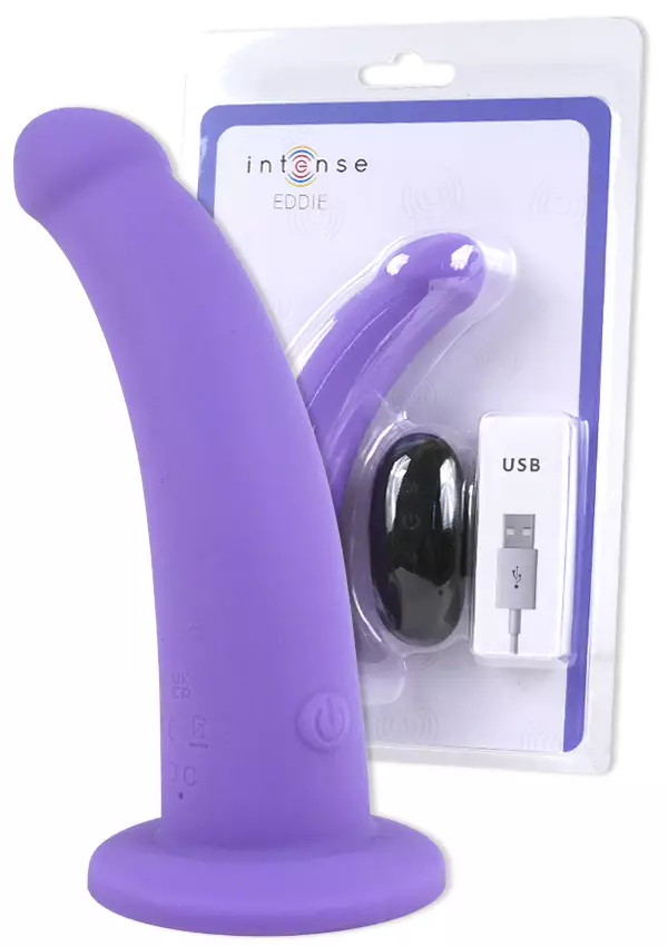 Lila, kaareva dildo vibraattori, jonka pohjassa imukuppi - Vibraattorit - 8435565953287 - 1