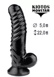 Musta dildo, jonka pinnalla voimakas kuviointi - Anustapit - 8720246441178 - 1