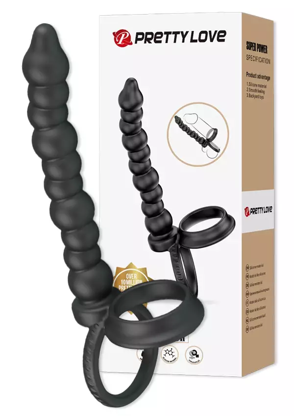 Penisrenkaat ja anuskiihotin samassa. Musta, peniksen muotoinen dildo.=
Penisrenkaat ja anuskiihotin samassa. Musta, erikokoisista palloista k=
oostuva dildo. - Anustapit - 6959532361469 - 1