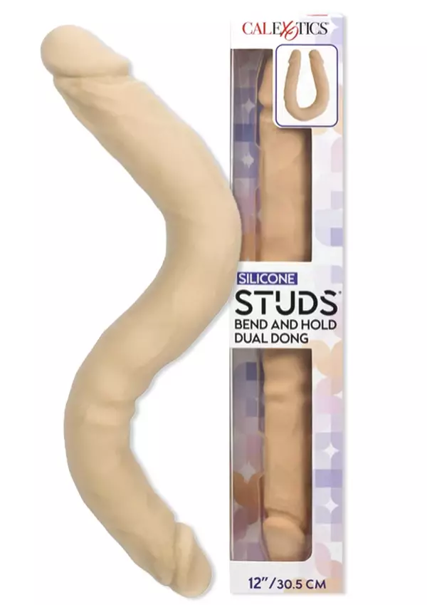 S-muotoon taivutettu, kaksipäinen dildo. Molemmissa päissä terskat. -  - 716770114679 - 1