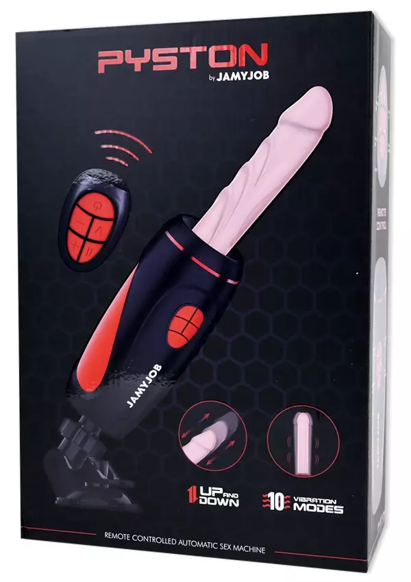 Panokone kaukos=C3=A4=C3=A4timell=C3=A4. Tyylik=C3=A4s musta-punainen =
ja ihon v=C3=A4rinen dildo - Panokoneet - 8435565951009 - 1